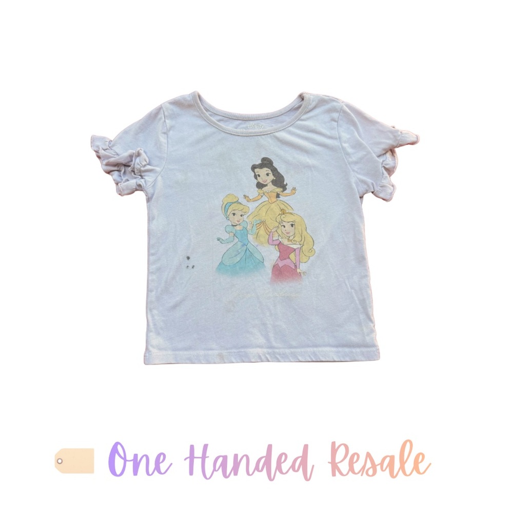 π Disney Princesses Light Pink Graphic Kids Girls Shirt Top Tee Play Condition 5
